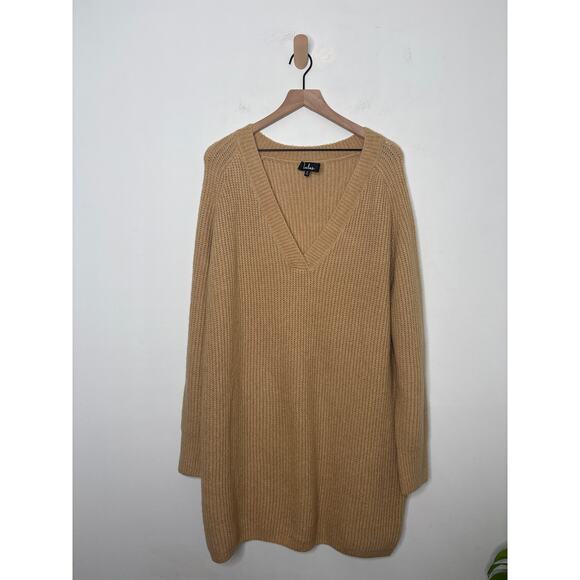 Lulus Keeping It Cute V Neck Sweater Dress Size XL Tan Beige Fall Long Sleeve - Picture 5 of 11